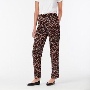 NWT  $128 J. Crew Leopard Cheetah Animal Print High Rise Trousers Sz 10